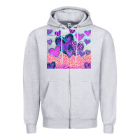 Heather Grey love Zipper Hoodie - CowhideDigitalArt