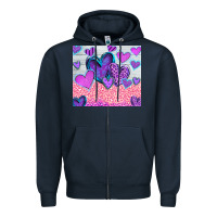 Navy love Zipper Hoodie - CowhideDigitalArt