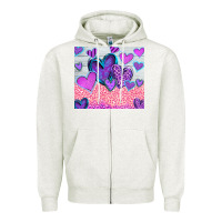 Oatmeal Heather love Zipper Hoodie - CowhideDigitalArt