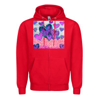 Red love Zipper Hoodie - CowhideDigitalArt