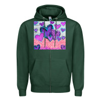 Sports Green love Zipper Hoodie - CowhideDigitalArt