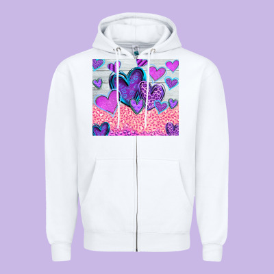 Love Zipper Hoodie Designed By Cowhidedigitalart