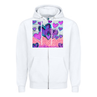 White love Zipper Hoodie - CowhideDigitalArt