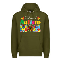 Army Green Proud Autism Mom sunflower Premium Hoodie - CowhideDigitalArt