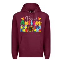 Burgundy Proud Autism Mom sunflower Premium Hoodie - CowhideDigitalArt