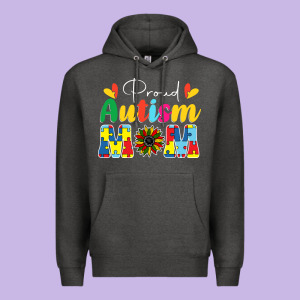 Proud Autism Mom Sunflower Premium Hoodie Designed By Cowhidedigitalart