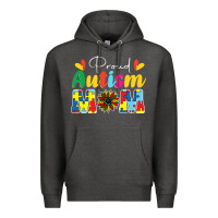 Charcoal Heather Proud Autism Mom sunflower Premium Hoodie - CowhideDigitalArt