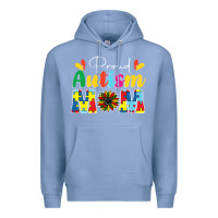 Colony Blue Proud Autism Mom sunflower Premium Hoodie - CowhideDigitalArt