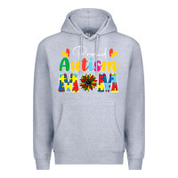 Heather Grey Proud Autism Mom sunflower Premium Hoodie - CowhideDigitalArt