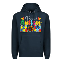 Navy Proud Autism Mom sunflower Premium Hoodie - CowhideDigitalArt