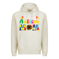 Oatmeal Heather Proud Autism Mom sunflower Premium Hoodie - CowhideDigitalArt