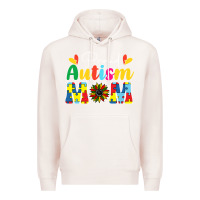 Pale Pink Proud Autism Mom sunflower Premium Hoodie - CowhideDigitalArt