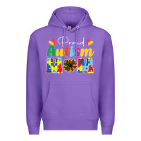 Purple Proud Autism Mom sunflower Premium Hoodie - CowhideDigitalArt