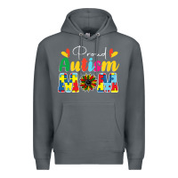 Rock Proud Autism Mom sunflower Premium Hoodie - CowhideDigitalArt