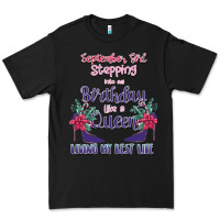 Black Womens September Girl Stepping Into My Birthday Premium Tee - Bettercallsaul