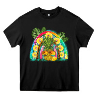 Black pineapple rainbow Heavy Core Tee - BarkalooDesign