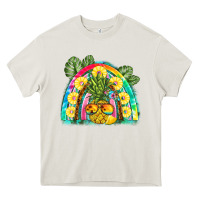 Cream pineapple rainbow Heavy Core Tee - BarkalooDesign