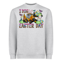 Heather Grey I Dig Easter Day Heavyweight Sweatshirt - CowhideDigitalArt