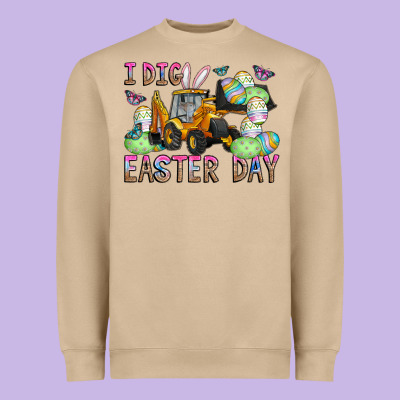 I Dig Easter Day Heavyweight Sweatshirt Designed By Cowhidedigitalart
