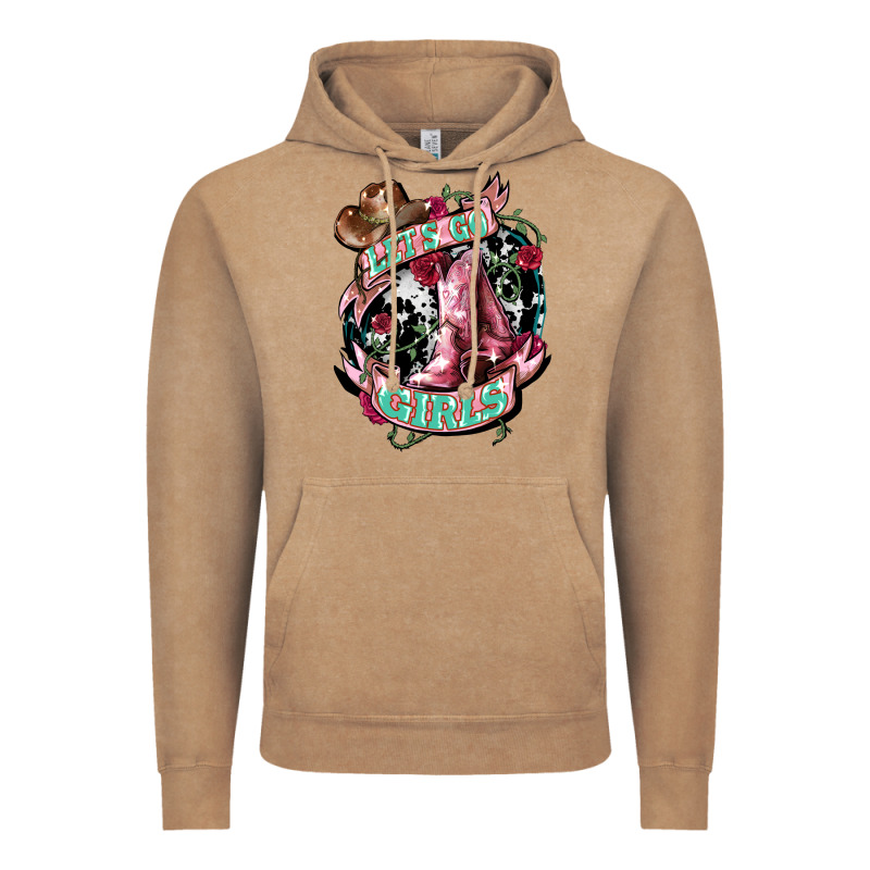 Let's Go Girl's Cowboy Boots Vintage Hoodie by HowdyJamesFarm | Teevron
