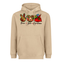 Mushroom peace love Christmas Heavyweight Hoodie - BarkalooDesign