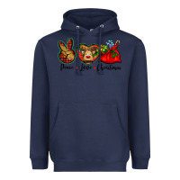 Navy peace love Christmas Heavyweight Hoodie - BarkalooDesign