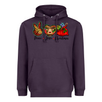 Plum peace love Christmas Heavyweight Hoodie - BarkalooDesign