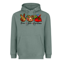 Sage peace love Christmas Heavyweight Hoodie - BarkalooDesign
