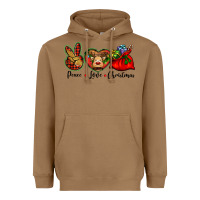 Toasted Coconut peace love Christmas Heavyweight Hoodie - BarkalooDesign