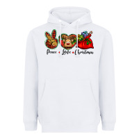 White peace love Christmas Heavyweight Hoodie - BarkalooDesign