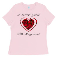 Bubblegum Pink I love you with all my heart Ladies Tee - Bettercallsaul