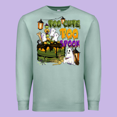 Too Cute Too Spook Premium Sweatshirt Designed By Barkaloodesign