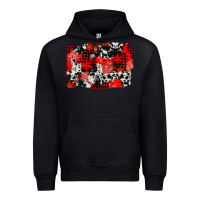 Black western red cowhide winter background Urban Hoodie - AdoDesignShop