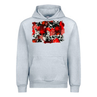 Heather Grey western red cowhide winter background Urban Hoodie - AdoDesignShop