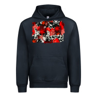 Navy western red cowhide winter background Urban Hoodie - AdoDesignShop