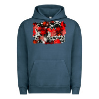 Pigment Midnight Navy western red cowhide winter background Urban Hoodie - AdoDesignShop