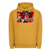 Pigment Peanut Butter western red cowhide winter background Urban Hoodie - AdoDesignShop
