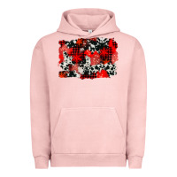 Pigment Salmon western red cowhide winter background Urban Hoodie - AdoDesignShop