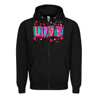 Black Love Valentine Zipper Hoodie - CowhideDigitalArt