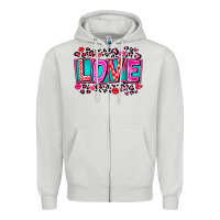 Dove Grey Love Valentine Zipper Hoodie - CowhideDigitalArt