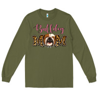 Army Green Bulldog Mom Long Sleeve Tee - Jasminsmagicworld