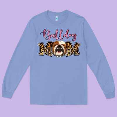 Bulldog Mom Long Sleeve Tee Designed By Jasminsmagicworld