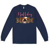 Navy Bulldog Mom Long Sleeve Tee - Jasminsmagicworld