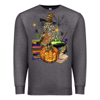 Charcoal Heather halloween owl Premium Sweatshirt - BarkalooDesign