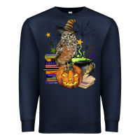 Navy halloween owl Premium Sweatshirt - BarkalooDesign
