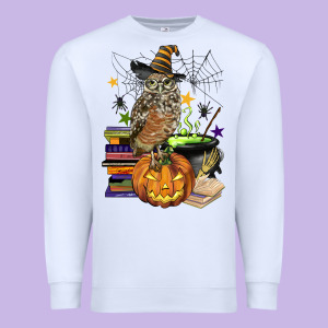 Halloween Owl Premium Sweatshirt Designed By Barkaloodesign