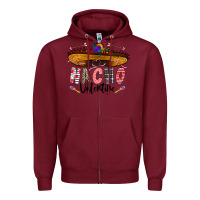 Burgundy festive sombrero and nacho art Zipper Hoodie - CowhideDigitalArt
