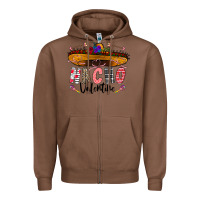 Chestnut festive sombrero and nacho art Zipper Hoodie - CowhideDigitalArt
