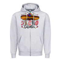 Heather Grey festive sombrero and nacho art Zipper Hoodie - CowhideDigitalArt