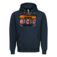 Navy festive sombrero and nacho art Zipper Hoodie - CowhideDigitalArt